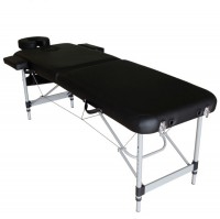 Table pliante en aluminium Kinefis Supreme - Deux corps et largeur 70 cm (Couleur noire)